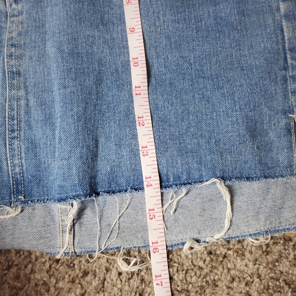 Roxy Frayed Hem Denim Mini Skirt Size Small NWOT Medium Wash Blue - Picture 6 of 13
